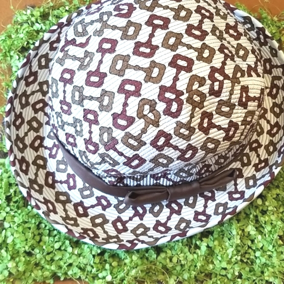Vtg GUCCI Italy Brown Equestrian Bowler Fabric Horsebit Bucket RARE Hat - Picture 2 of 14